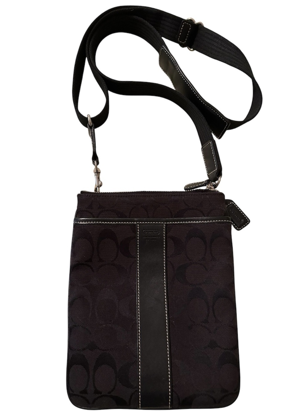 Coach signature jacquard small swingpack crossbody